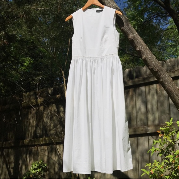 The Row White Cotton Poplin Midi Dress Resort 2015 - Picture 7 of 10